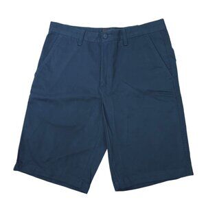 Eddie Bauer Classic Freeland Chino Shorts Mens 32 Flat Front Blue Cotton NEW